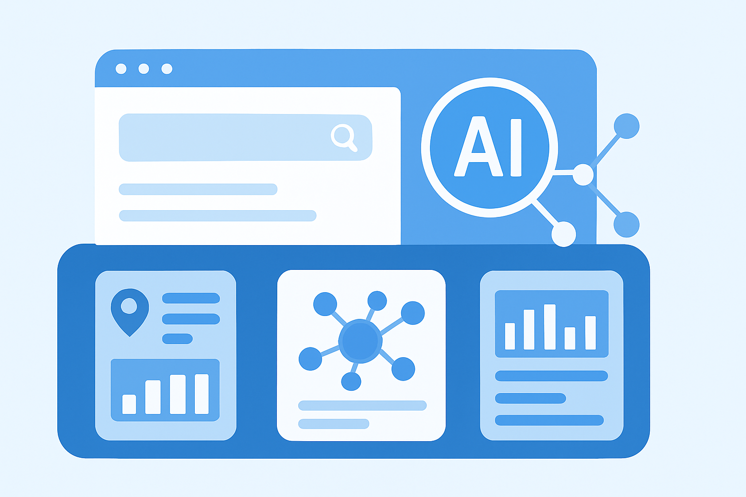 GEO 마케팅이 AI 검색 답변 구조와 연결되는 개념 이미지